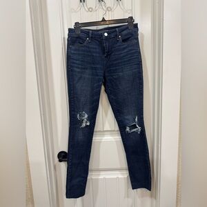Abercrombie & Fitch Dark Blue Distressed Skinny Jeans